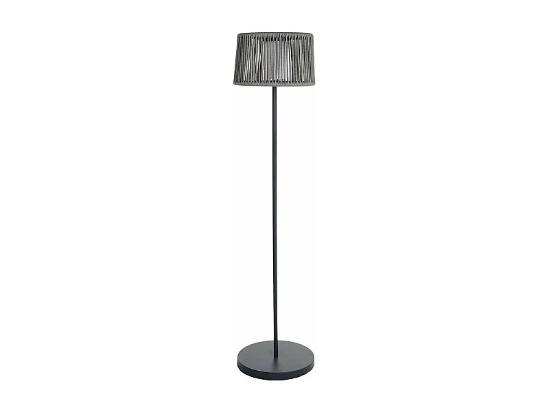 Lampadaire solaire SOLEO Gris Poly rotin H145 cm