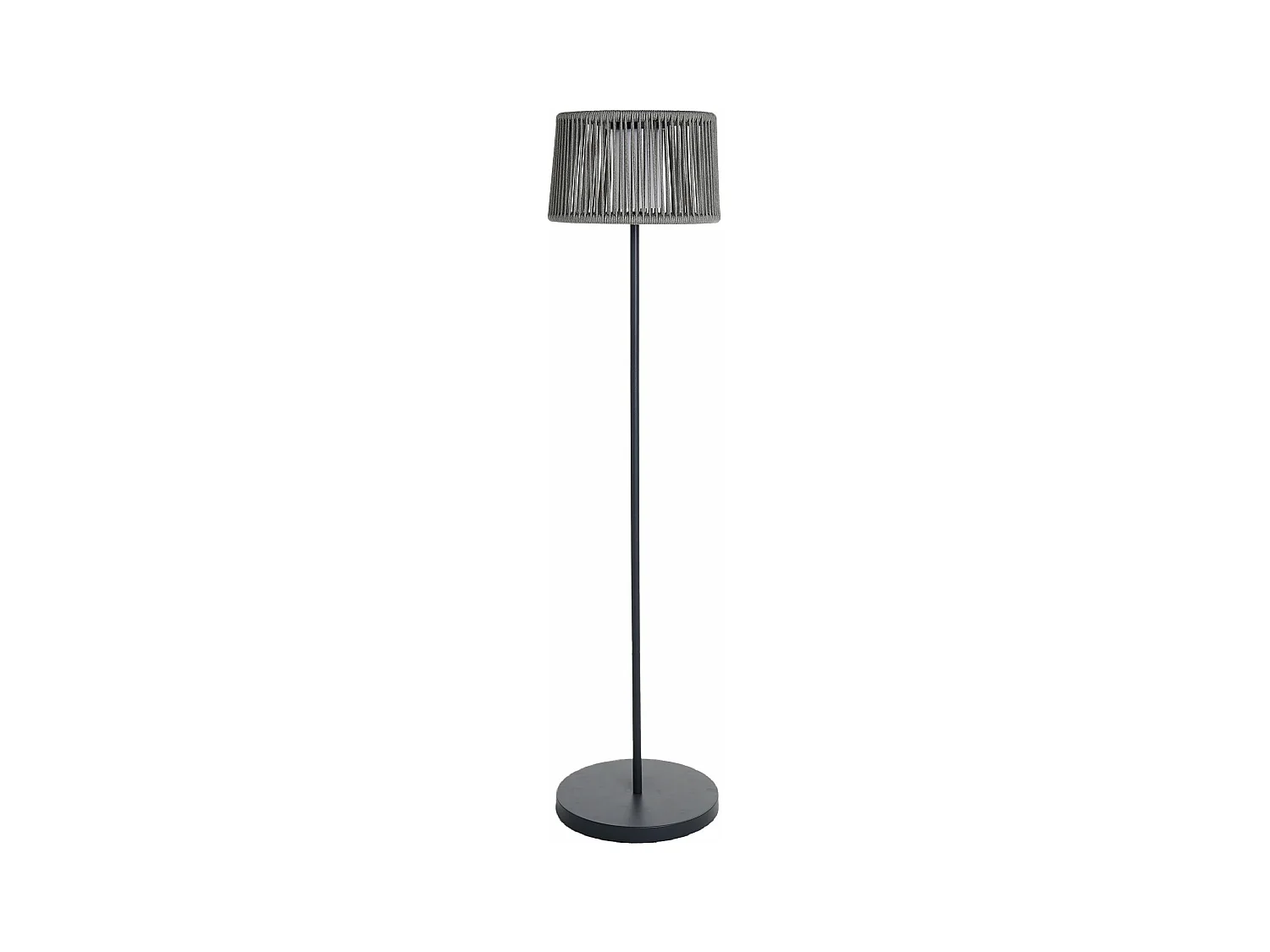 Lampadaire solaire SOLEO Gris Poly rotin H145 cm