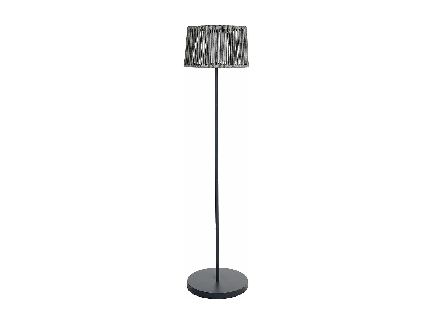 Lampadaire solaire SOLEO Gris Poly rotin H145 cm
