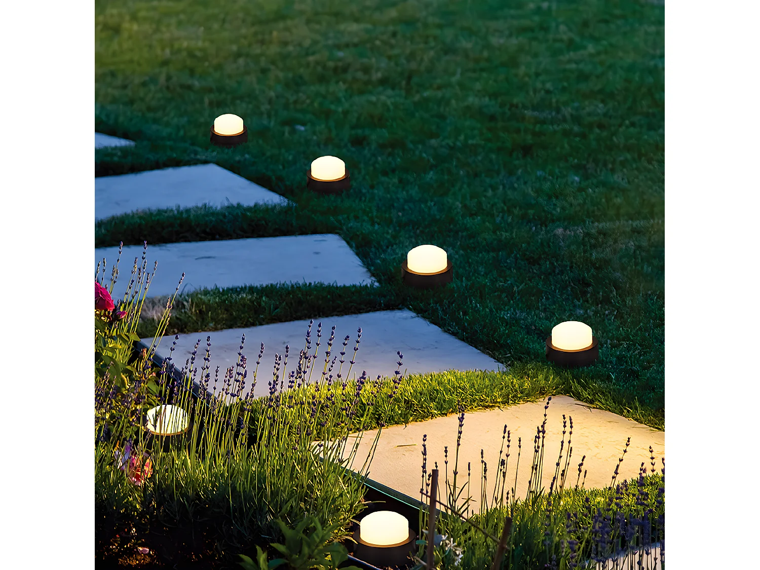 10 mini-spots solaires SOLIRAY Noir Plastique 12m