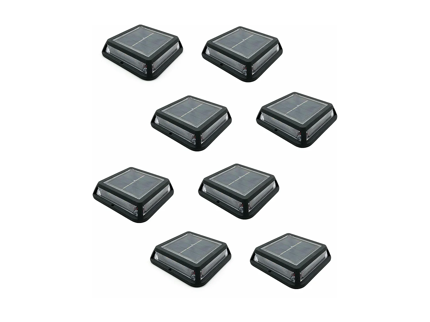 Lot de 8 balise solaires QUADRY Noir Aluminium D12cm
