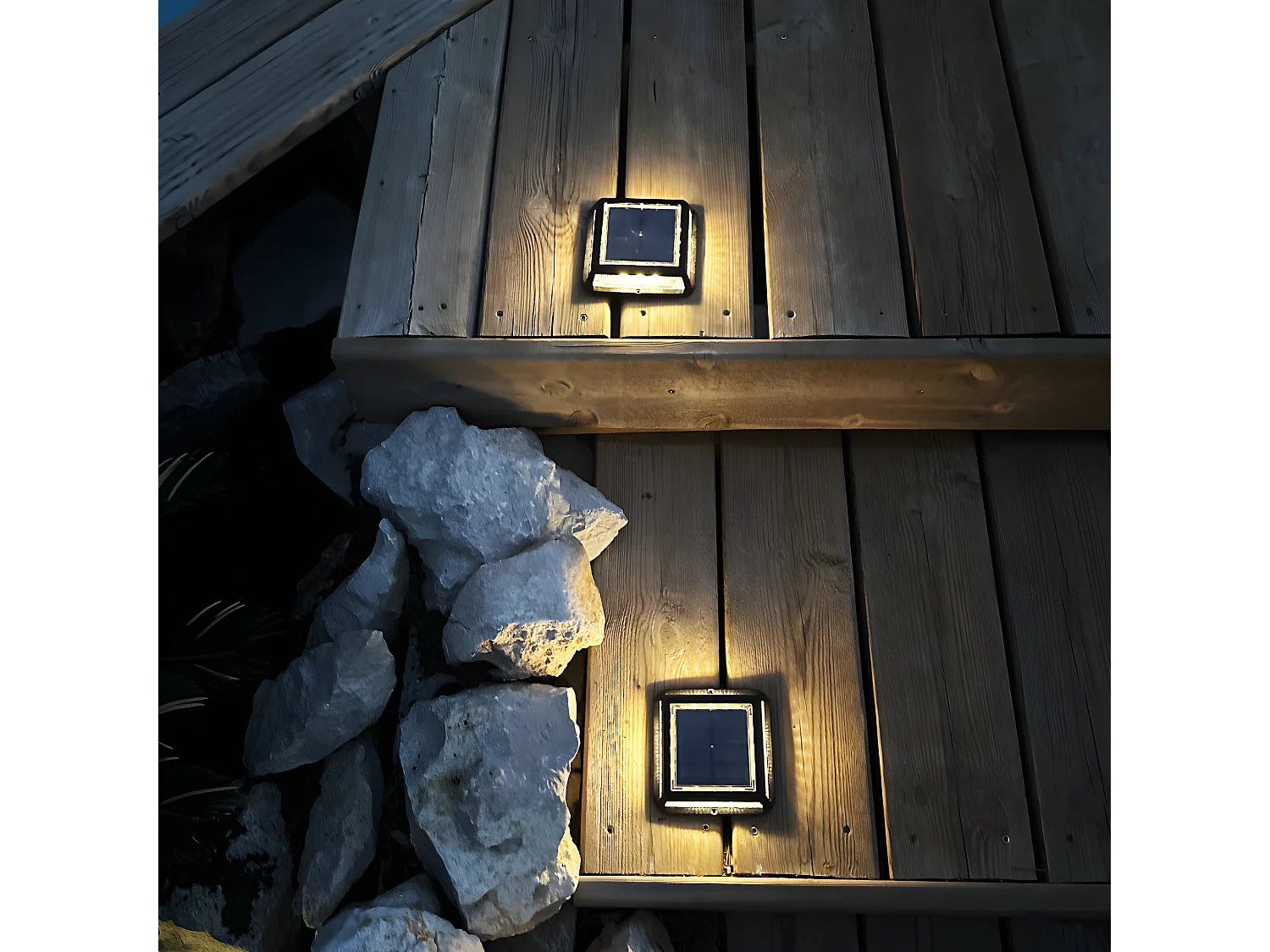 Lot de 8 balise solaires QUADRY Noir Aluminium D12cm