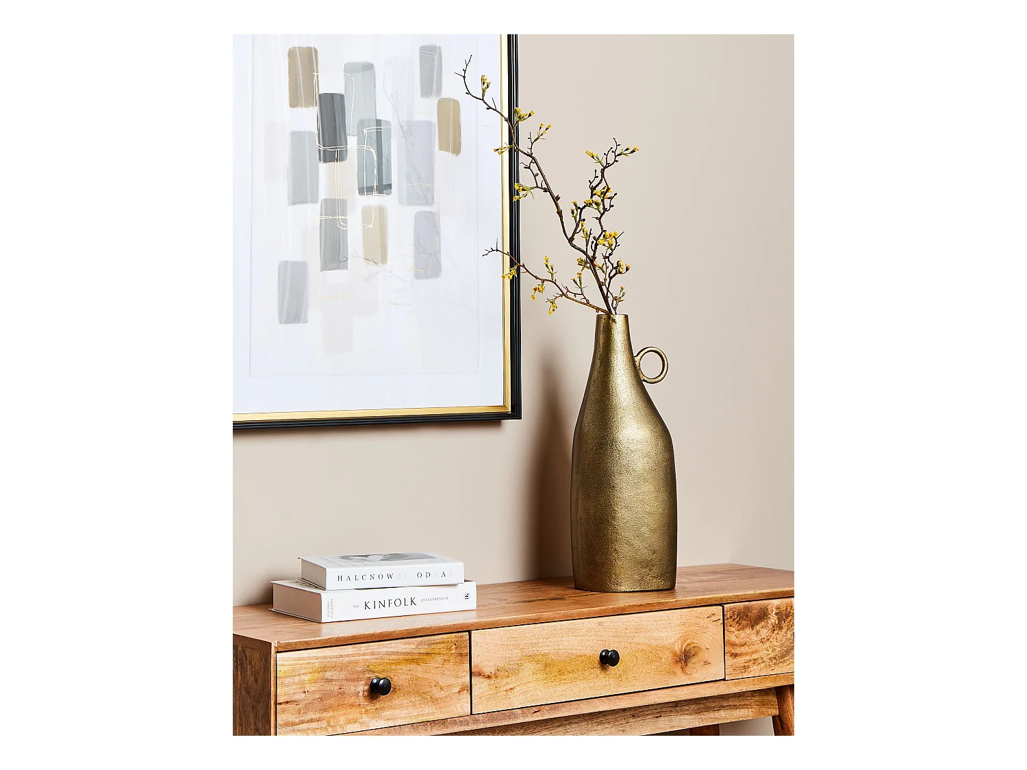 Jarrón decorativo SAMBHAR Metal 46 cm Latón