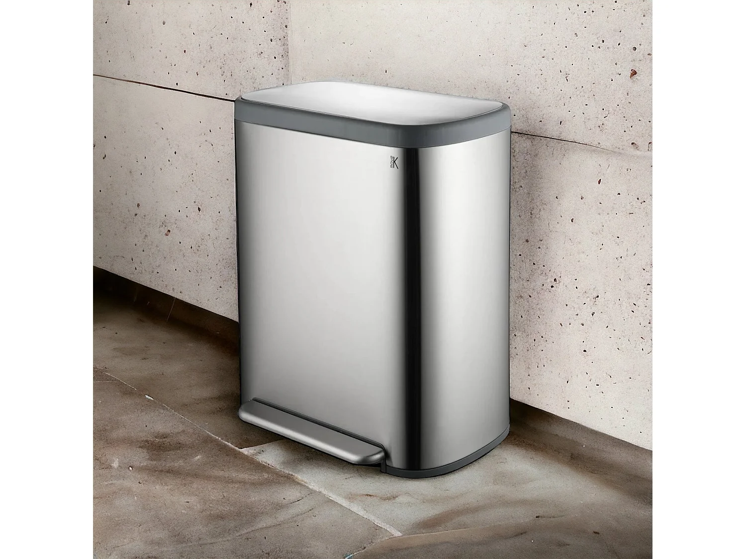 Poubelle de cuisine tri sélectif EMPIRE Argent Acier inoxydable 60L