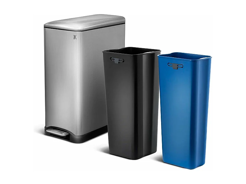 Poubelle de tri sélectif EDGE Argent Acier inoxydable 50L