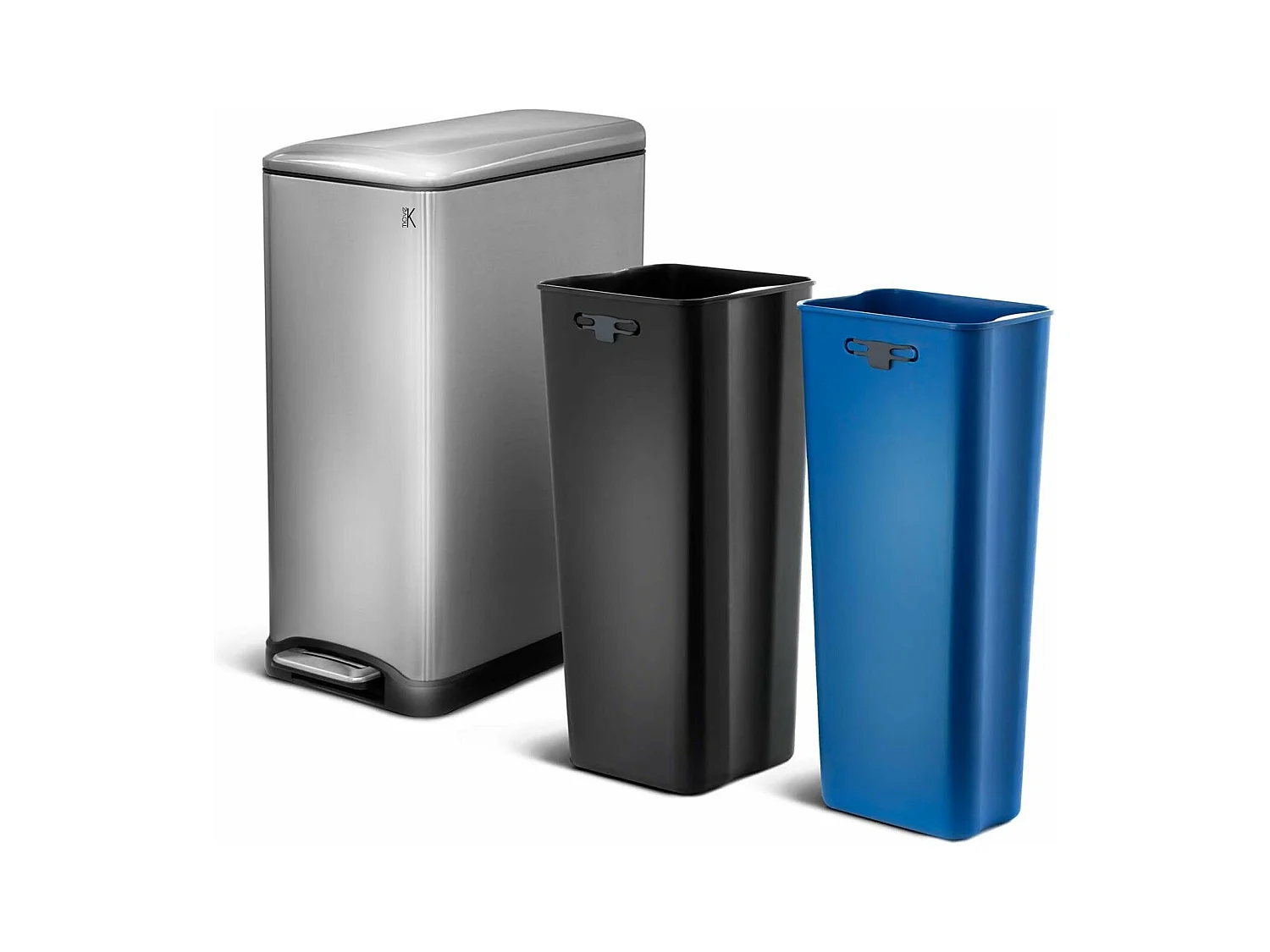 Poubelle de tri sélectif EDGE Argent Acier inoxydable 50L