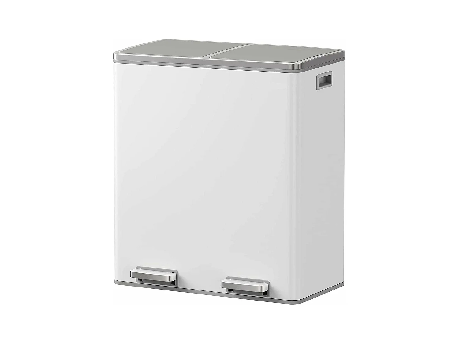 Poubelle de tri sélectif MAJOR Blanc Acier inoxydable 60 L