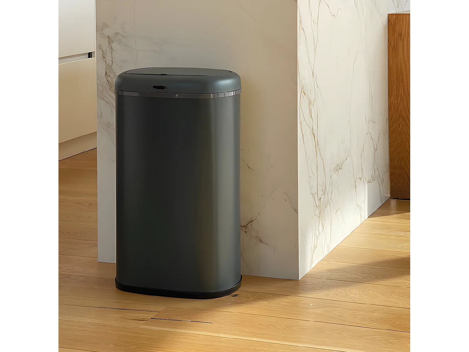 Poubelle de cuisine automatique LOGAN Gris Acier inoxydable 58L