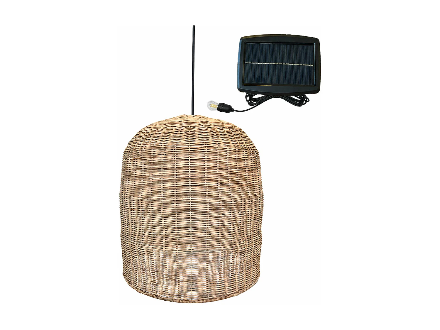 Suspension solaire bohème GIACOMO Beige Rotin H45cm