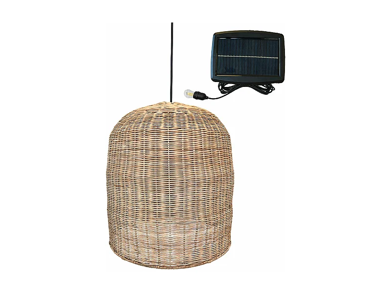 Suspension solaire bohème GIACOMO Beige Rotin H45cm