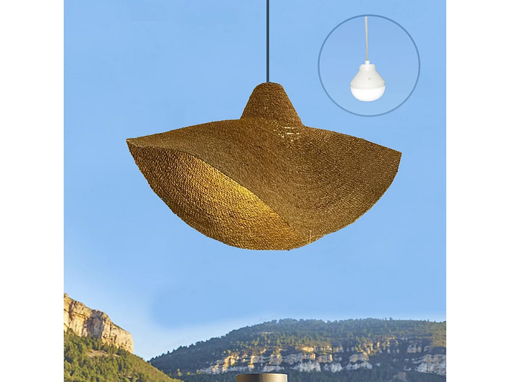 Suspension nomade KLEIA Bois Herbe marine H93CM