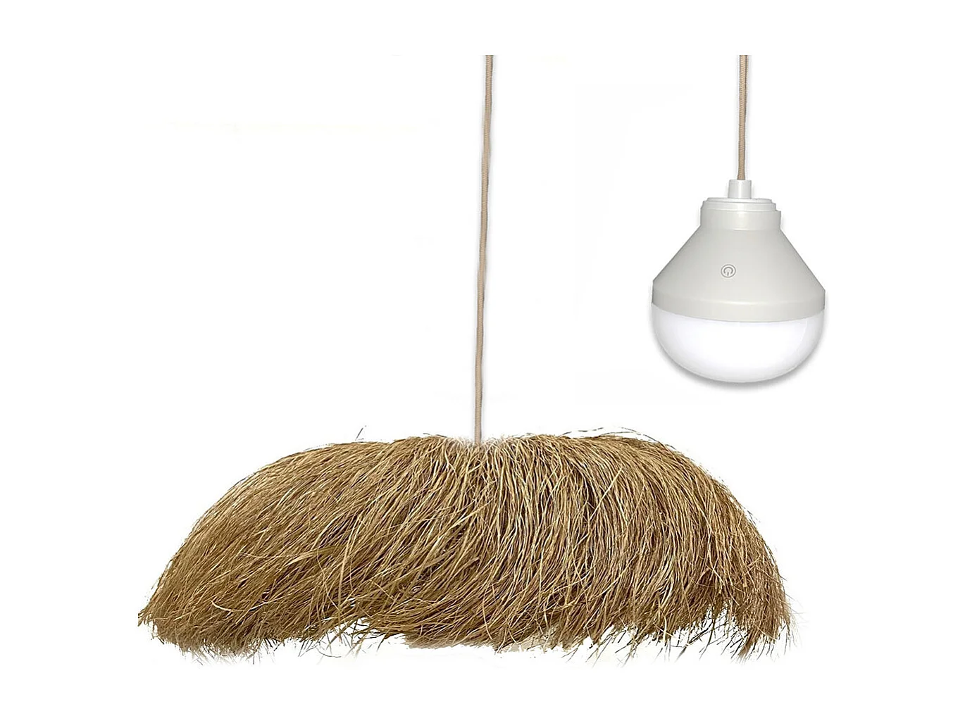 Suspension d'extérieur nomade HAVANA Bois Herbe marine H22CM