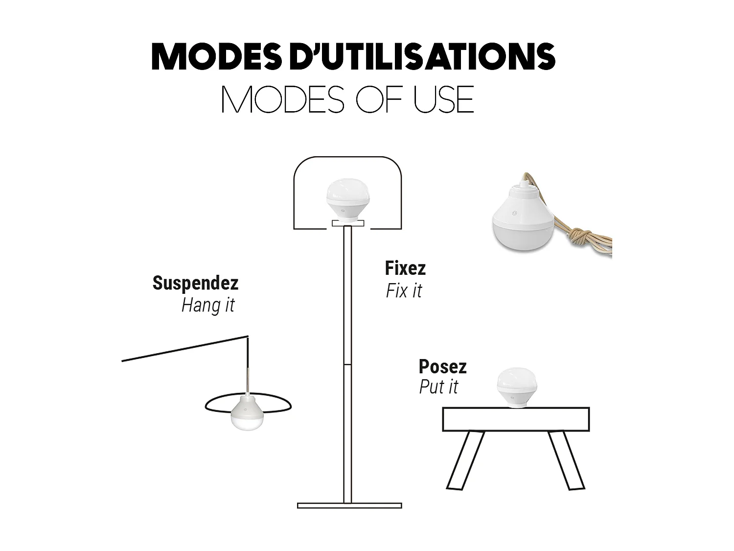 Suspension nomade BELLA Bois Rotin H38CM