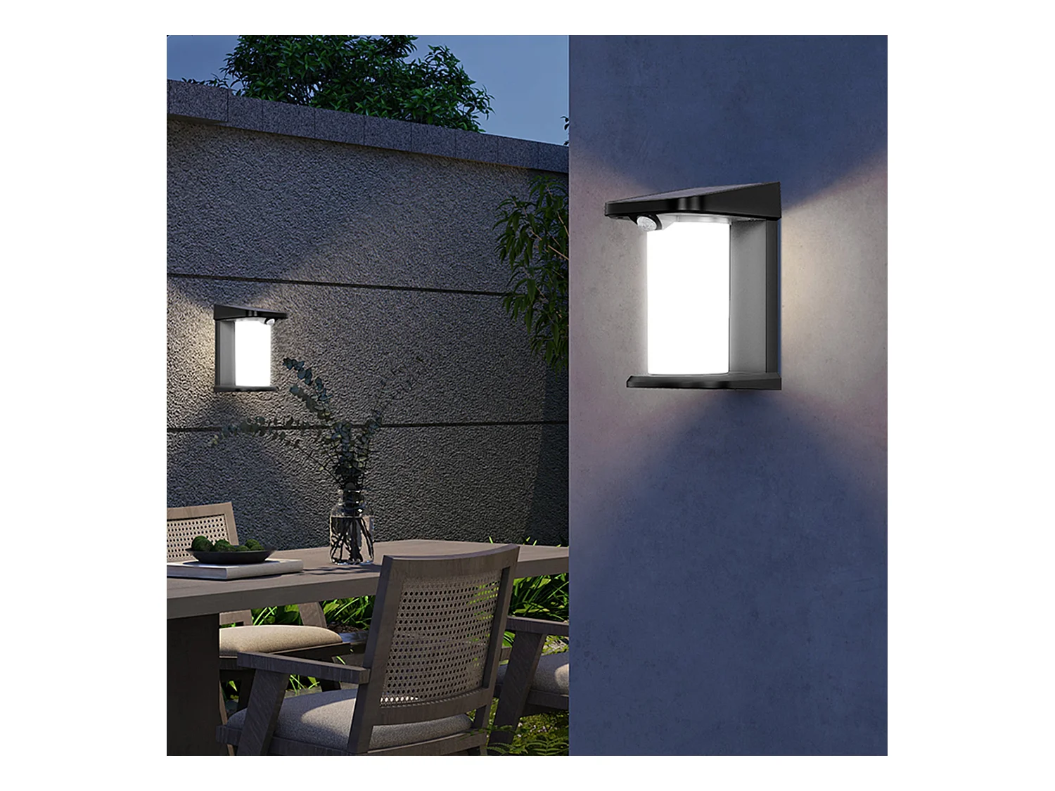 Lot de 2 projecteurs solaires LUSTY Noir Plastique H18cm