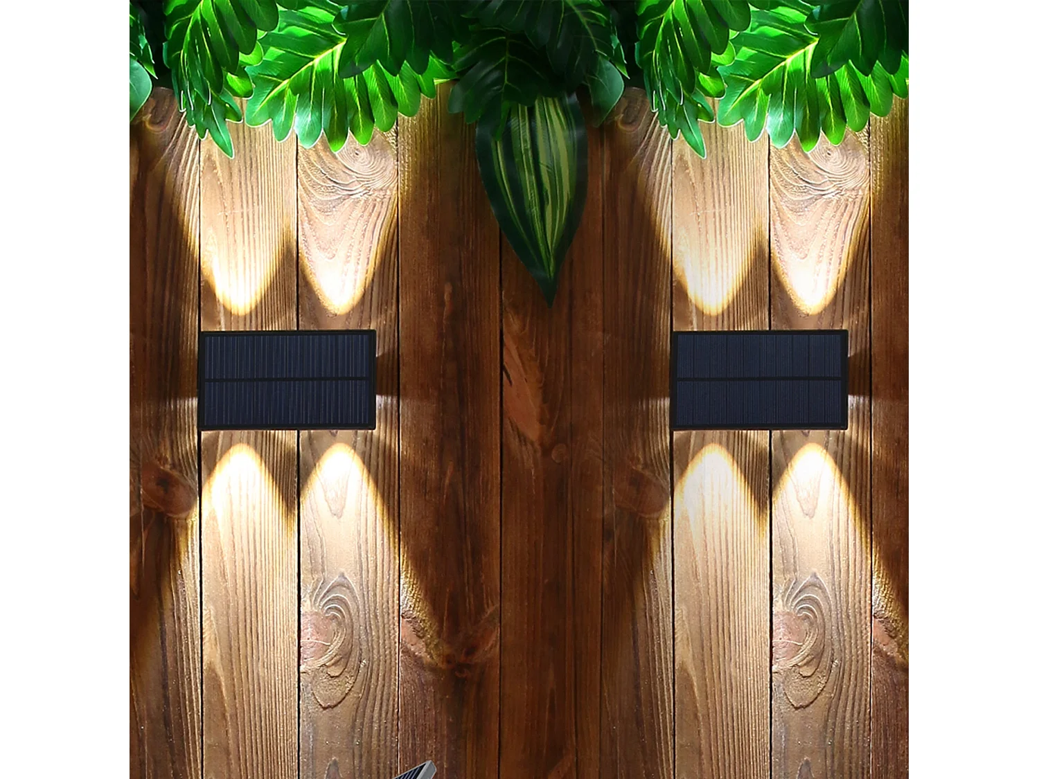 Lot de 2 projecteurs solaires BLINKY Noir Plastique H18 cm