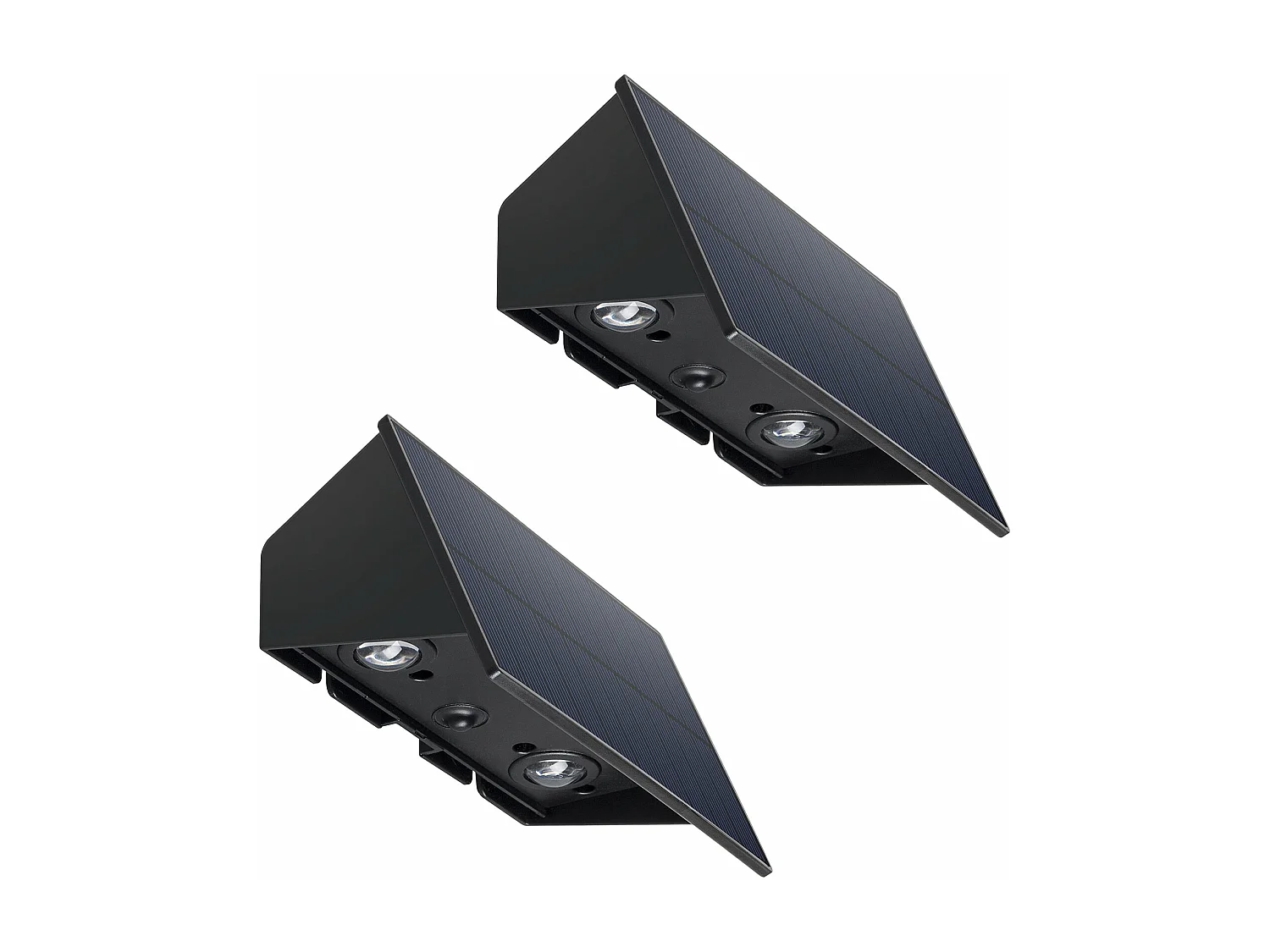 Lot de 2 projecteurs solaires BLINKY Noir Plastique H18 cm