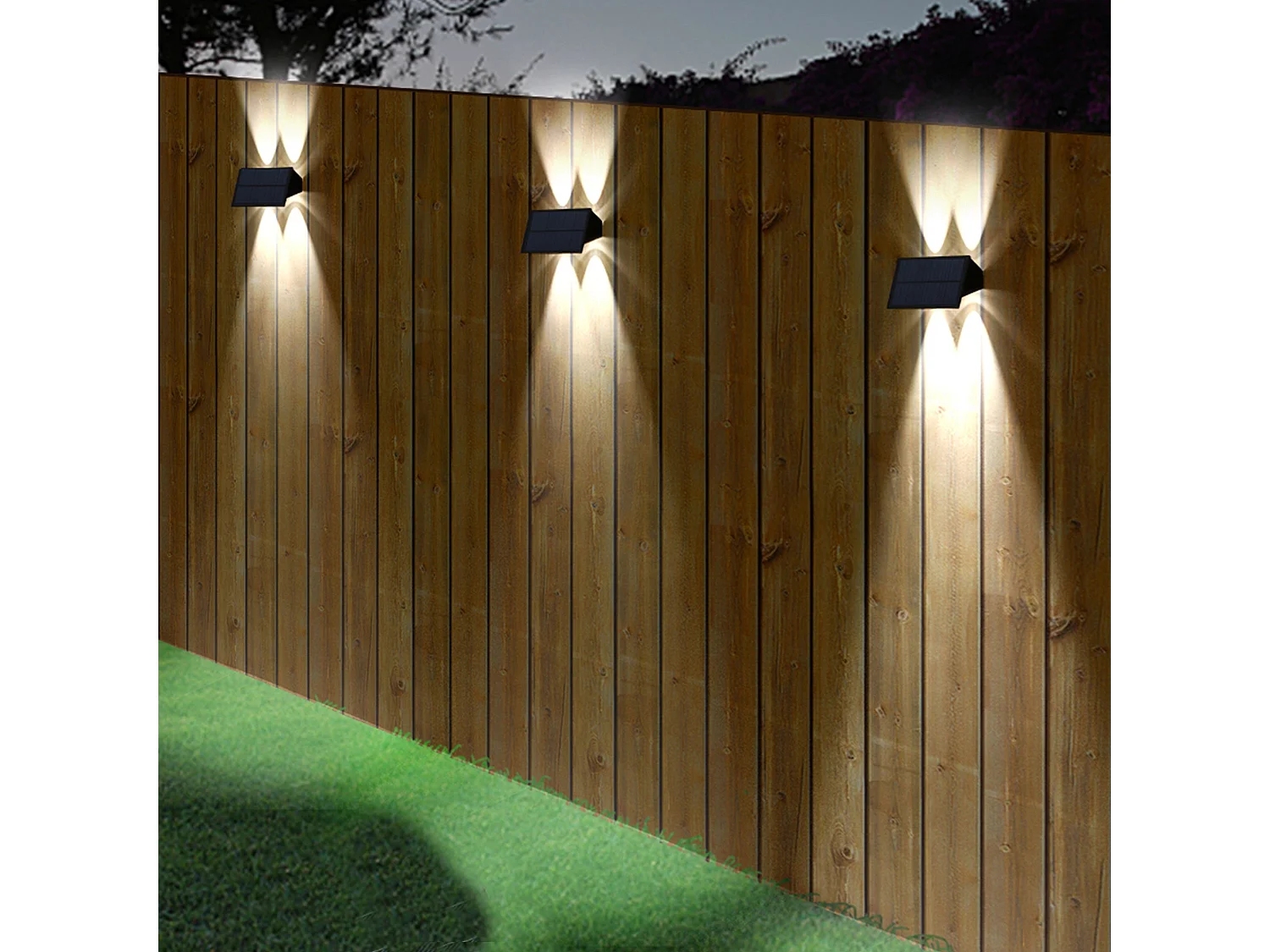 Set van 2 wandlampen op zonne-energie 150LM BLINKY