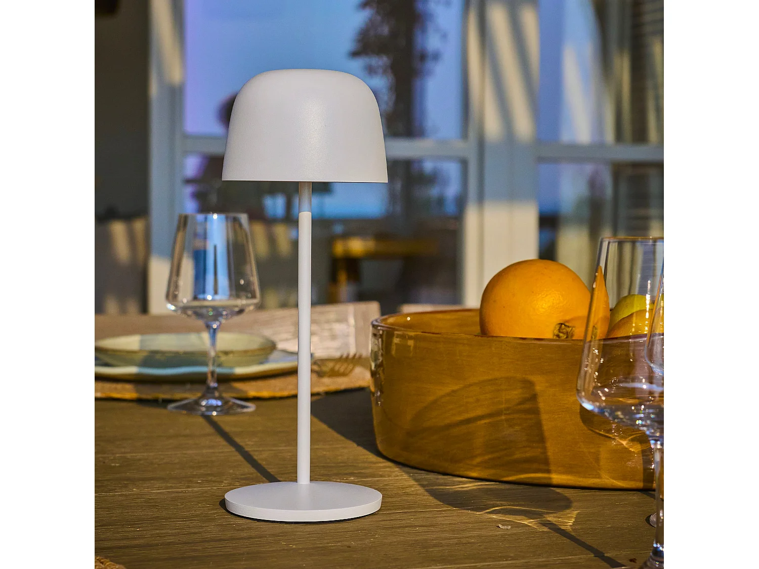 Lampe de table sans fil SOPHIA Blanc H28cm