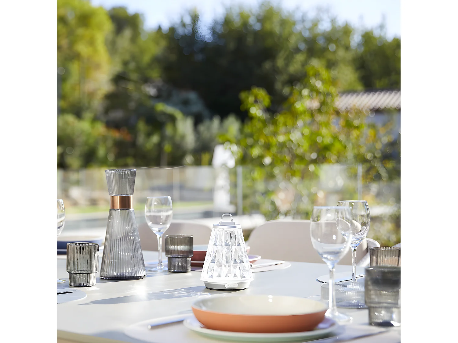 Lampe de table GLOWY Gris Plastique H16cm