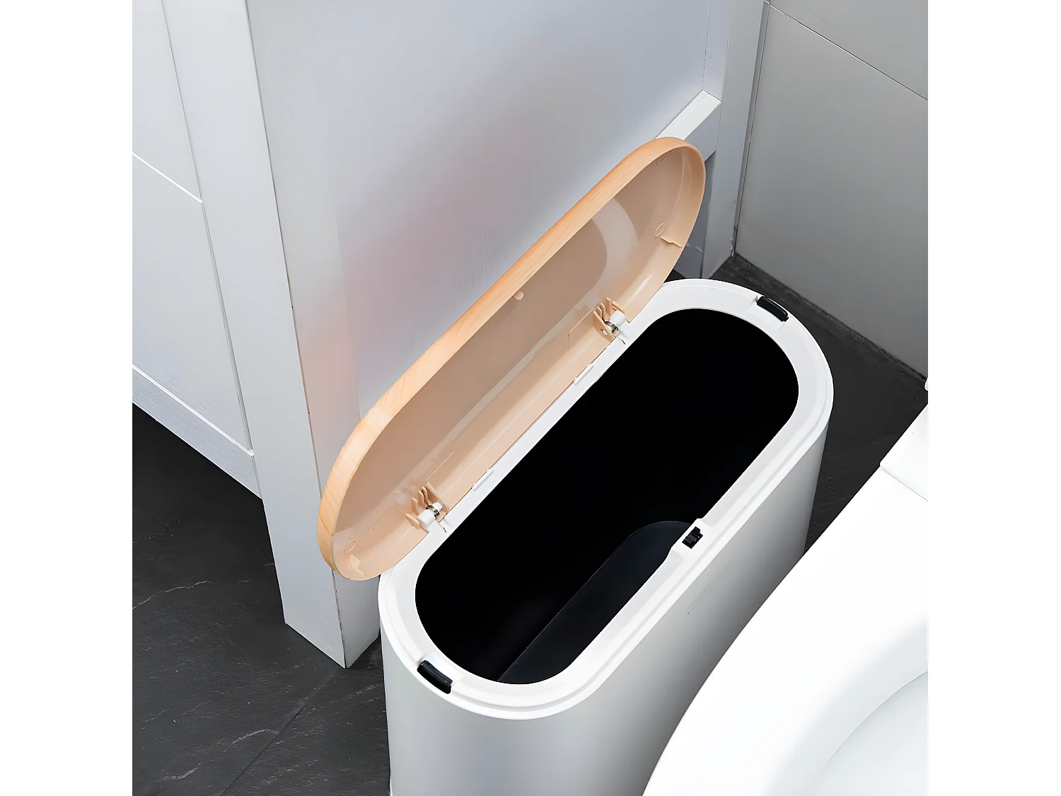 Poubelle de salle de bain push ALDO Bois Polypropylène 10 L