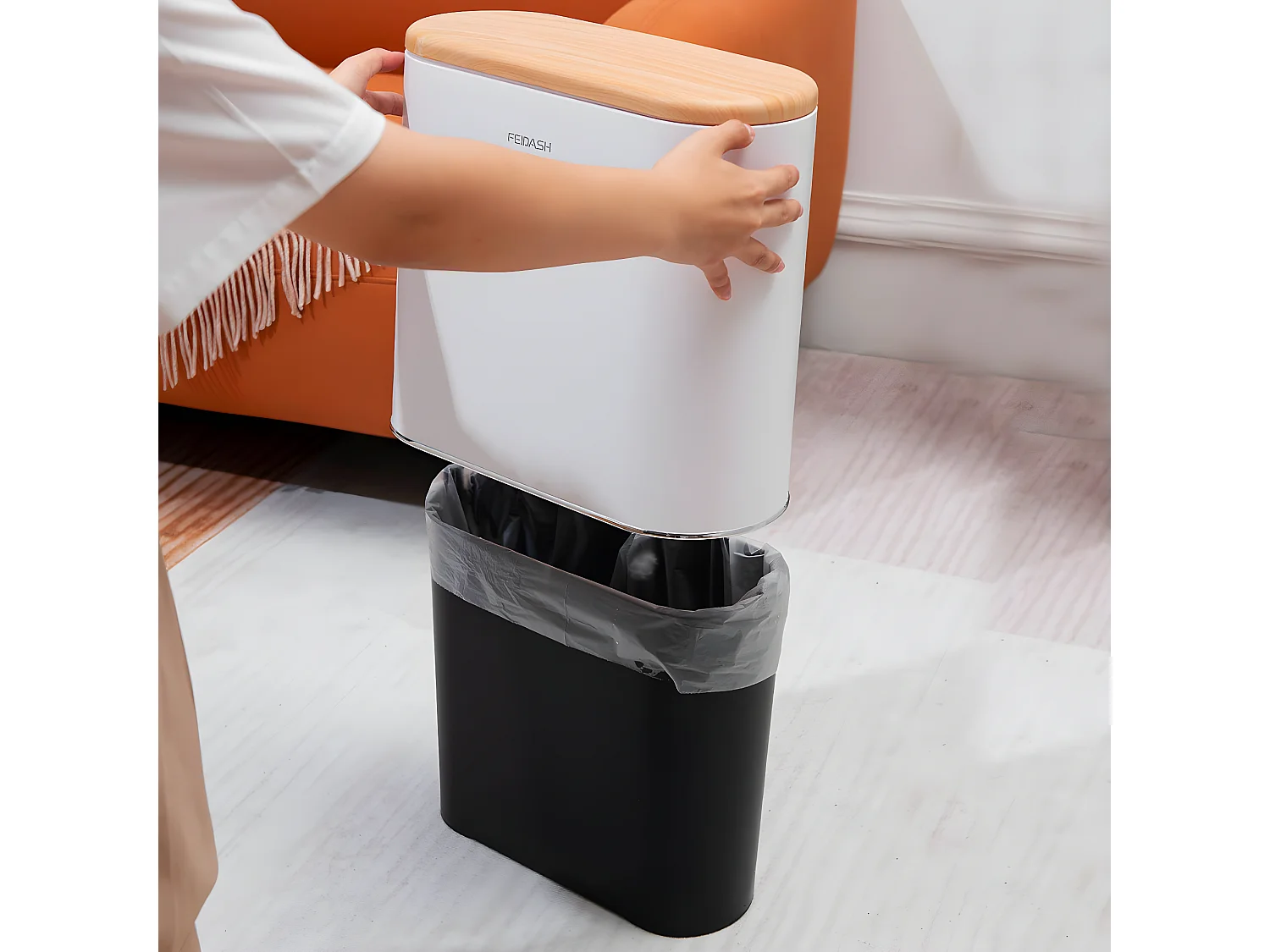 Poubelle de salle de bain push ALDO Bois Polypropylène 10 L