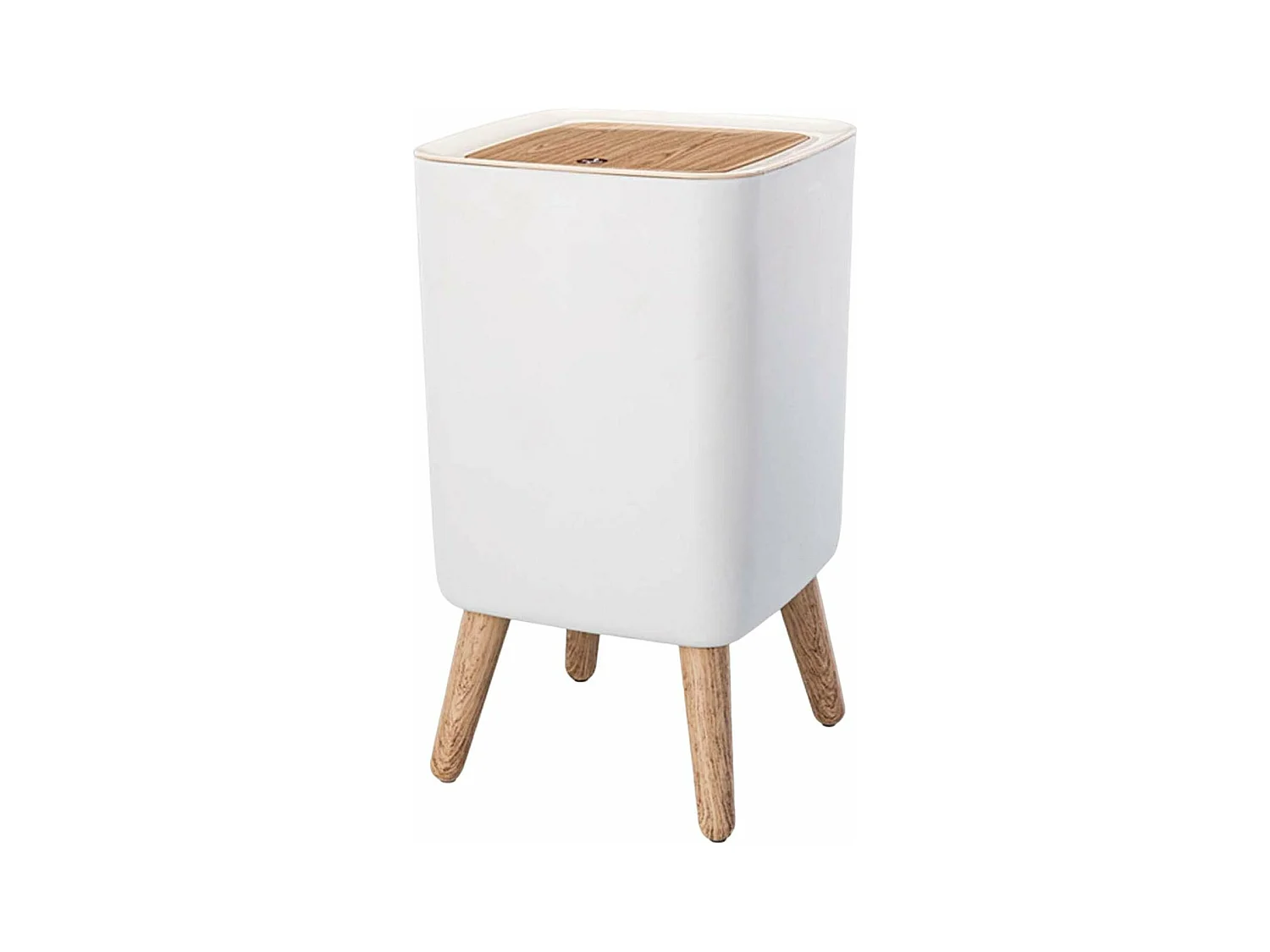 Poubelle de salle de bain push MALMO Bois Polypropylène 10 L