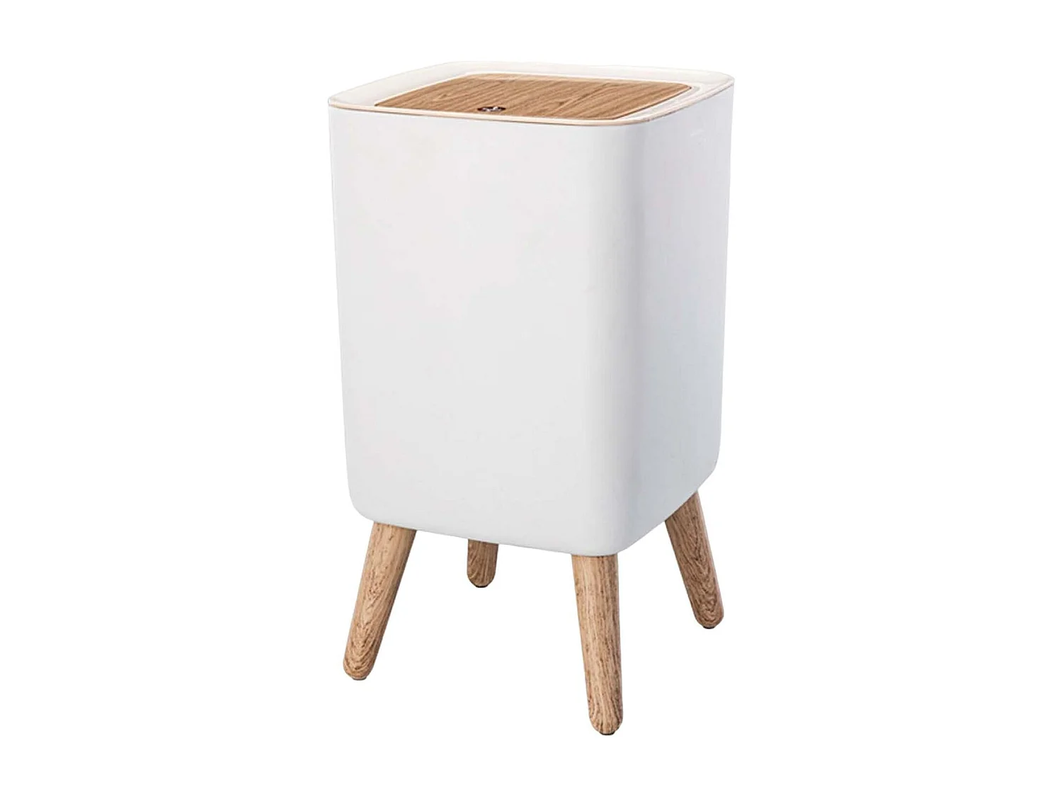 Poubelle de salle de bain push MALMO Bois Plastique 10L