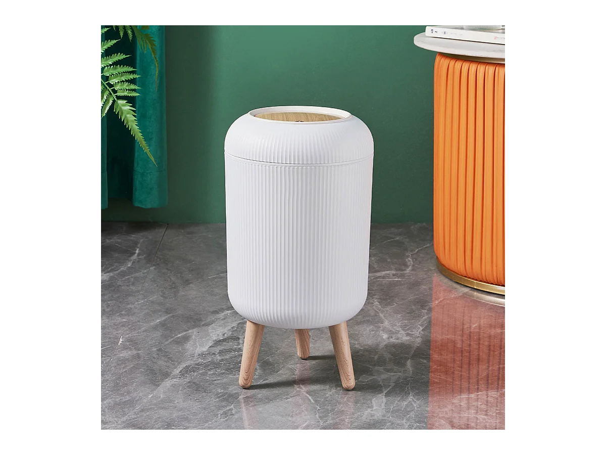 Poubelle de salle de bain push LIMO Bois Polypropylène 9 L