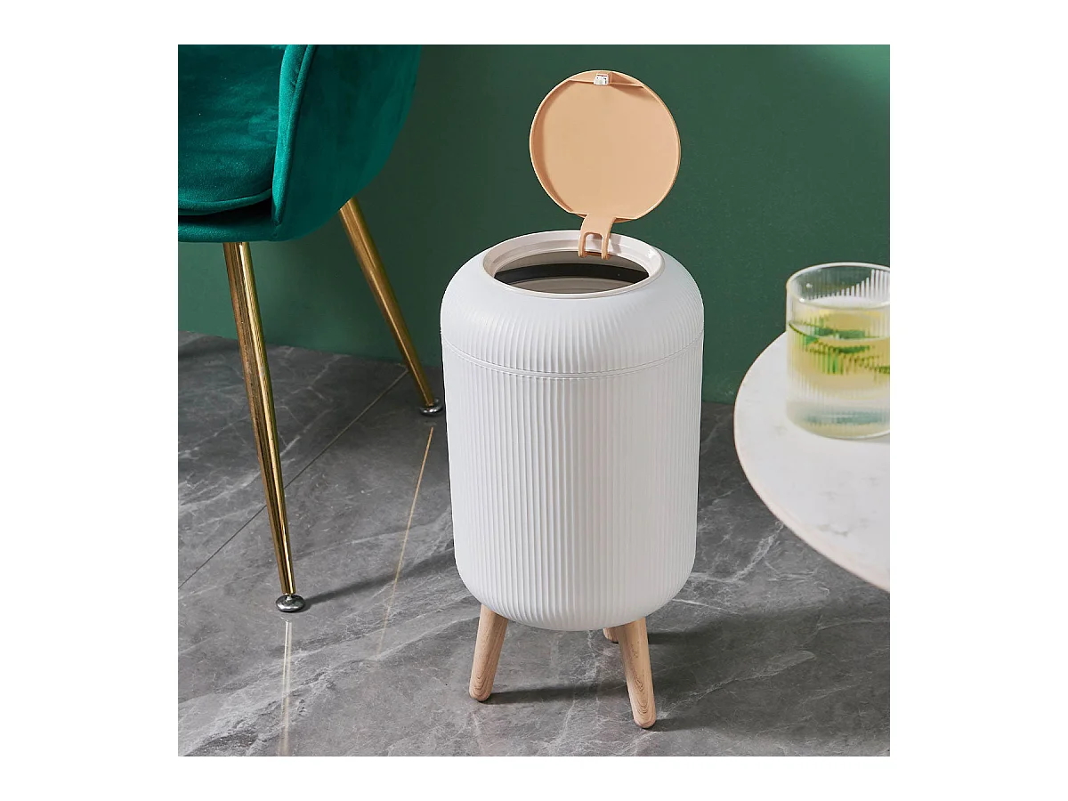 Poubelle de salle de bain push LIMO Bois Polypropylène 9 L