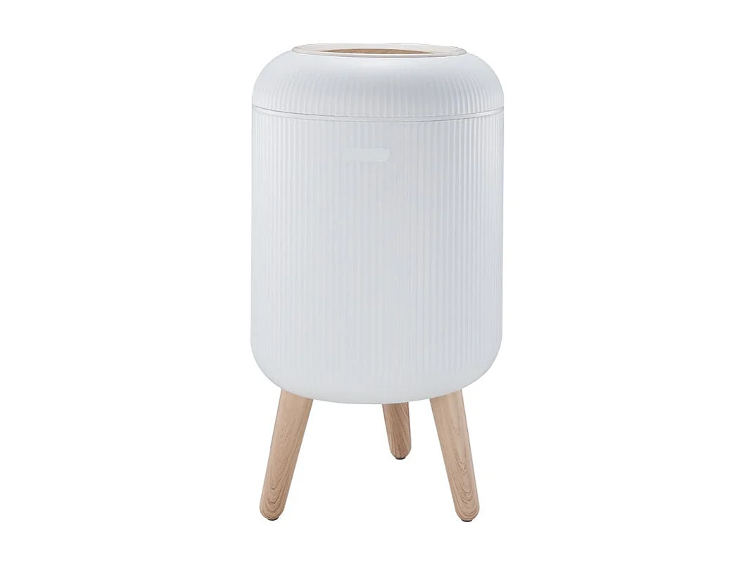 Poubelle de salle de bain push LIMO Bois Plastique 9L