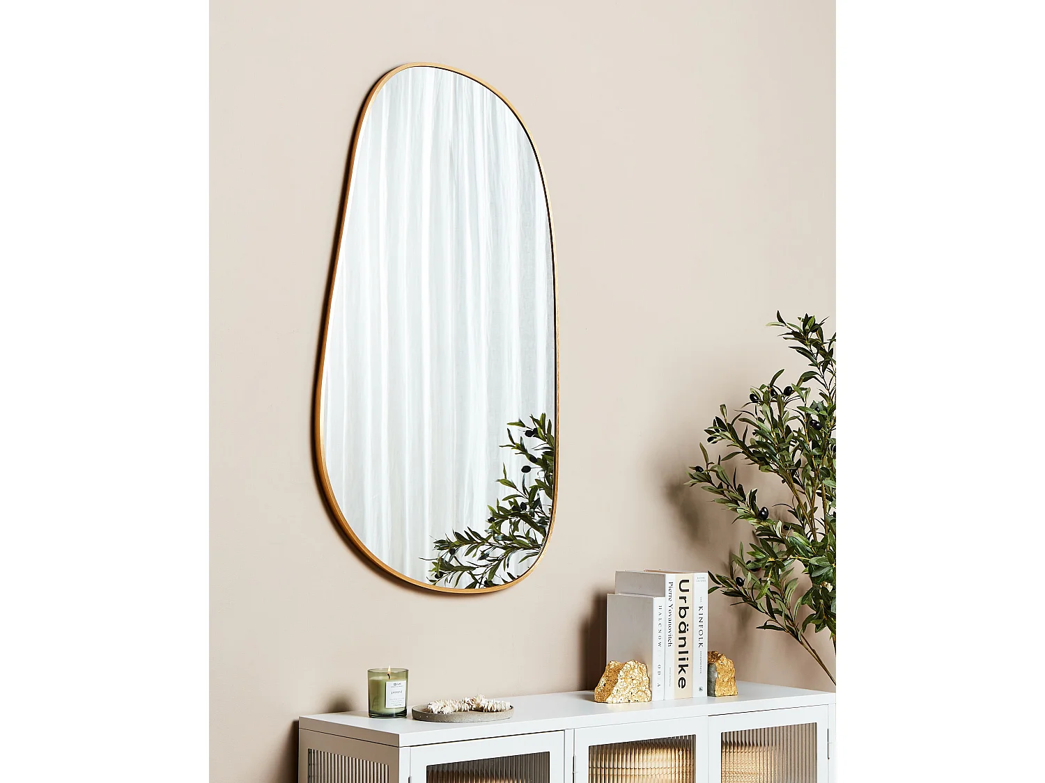 Miroir VERNAIS 57 cm 110 cm Métal Doré