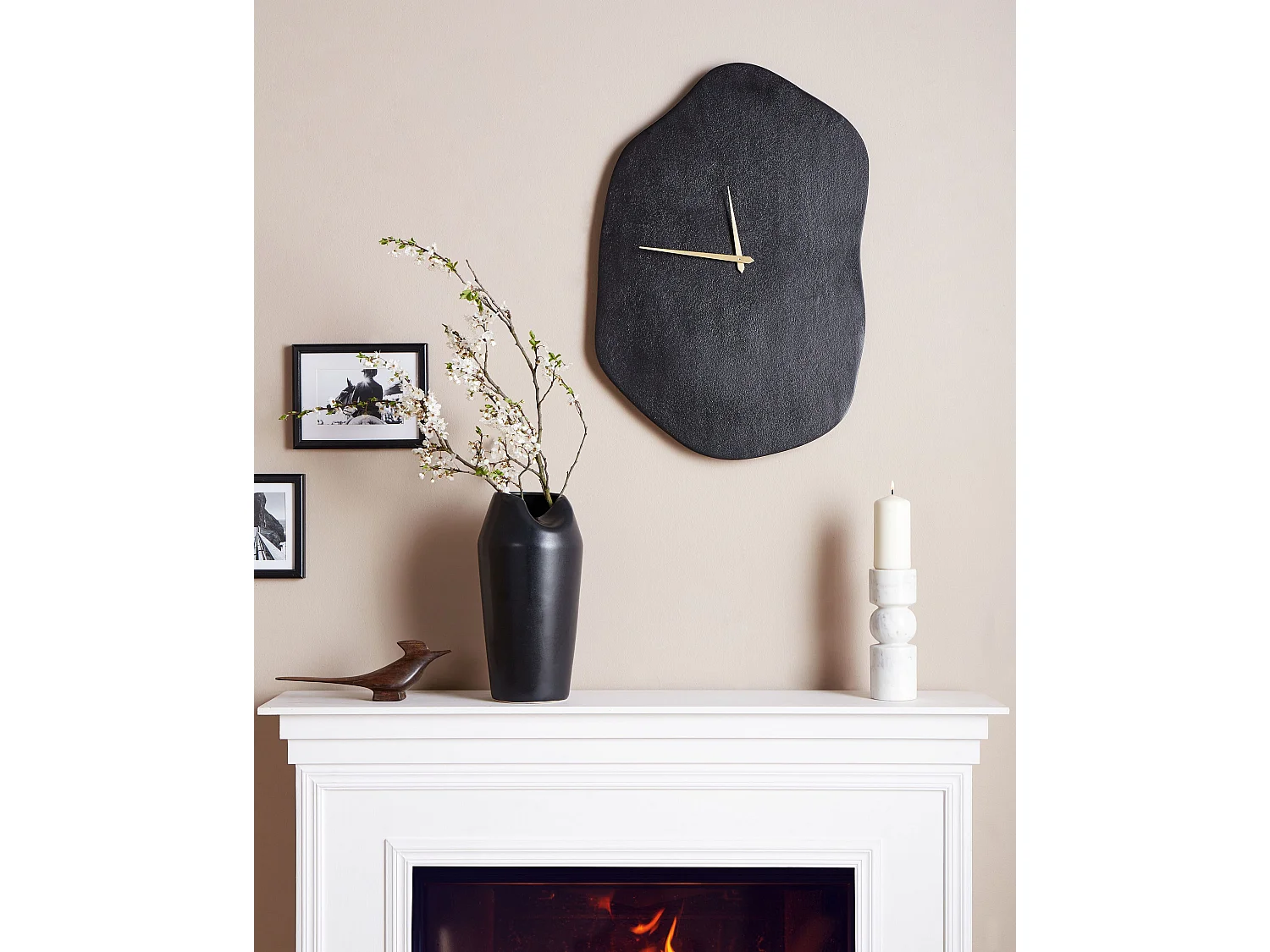 Horloge murale GANGES 44 cm Métal Noir