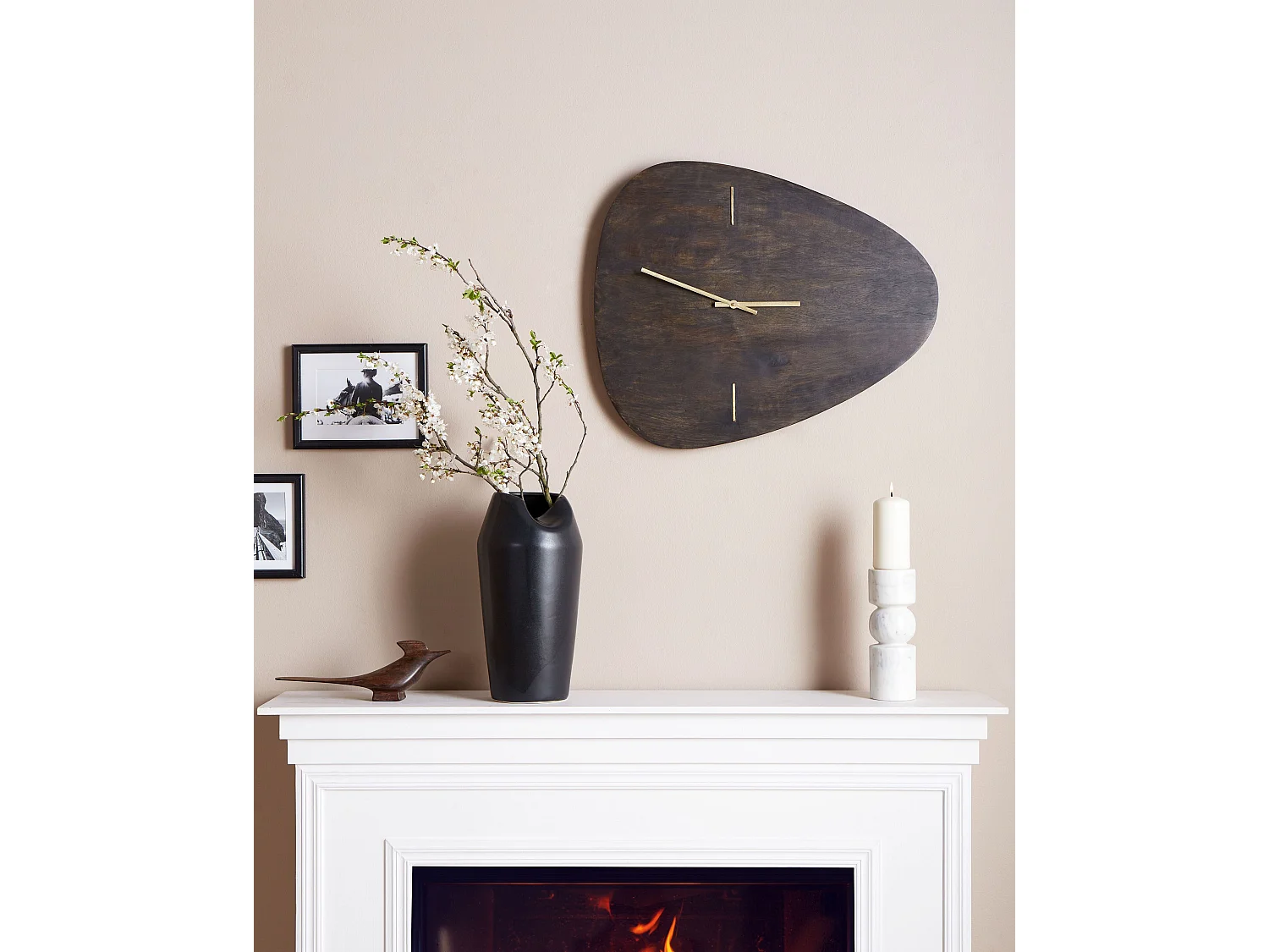 Wanduhr LOKTAK 56 cm Holz Schwarz