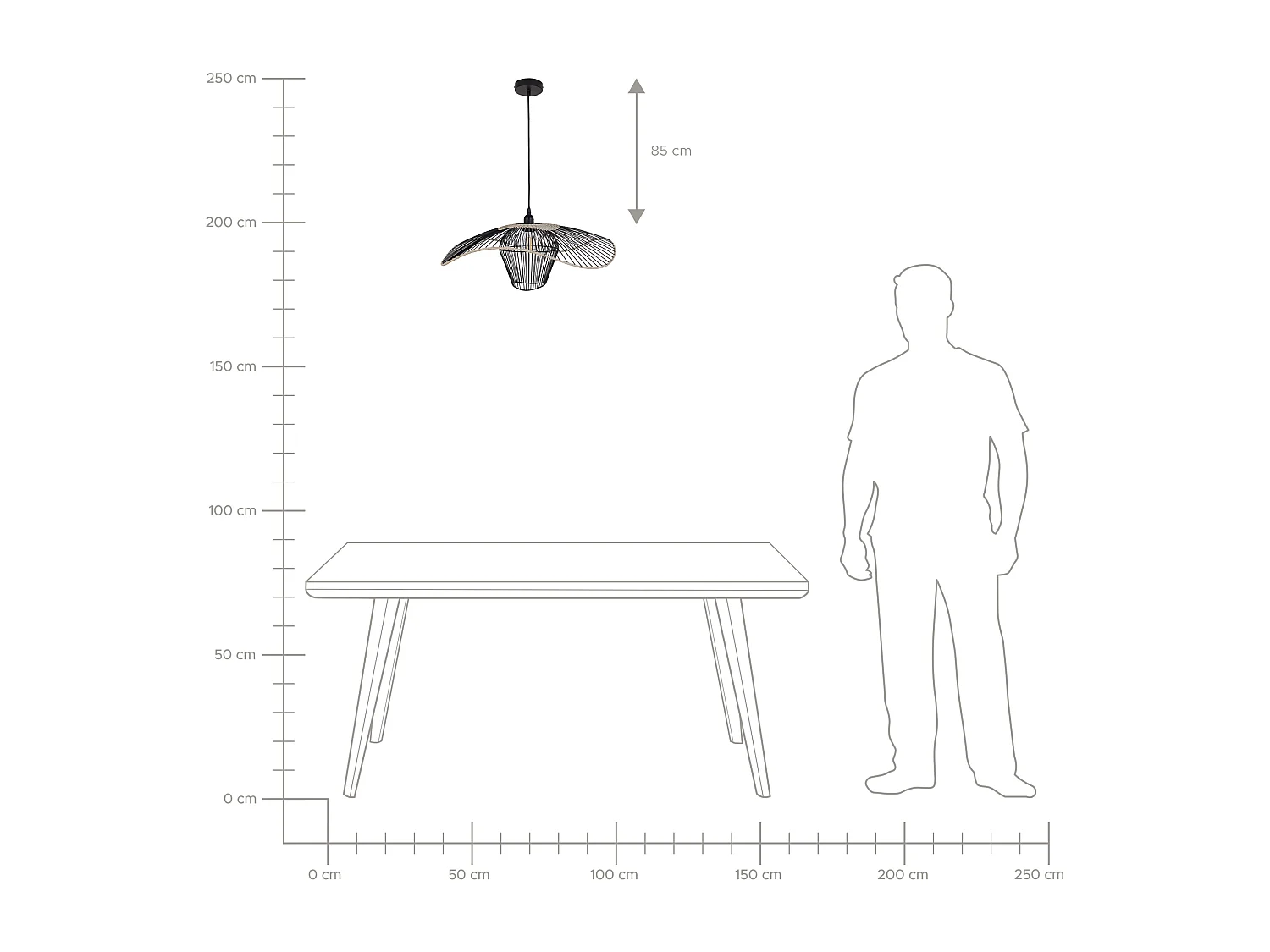 Lampa wisząca LUNGA Metal Czarny
