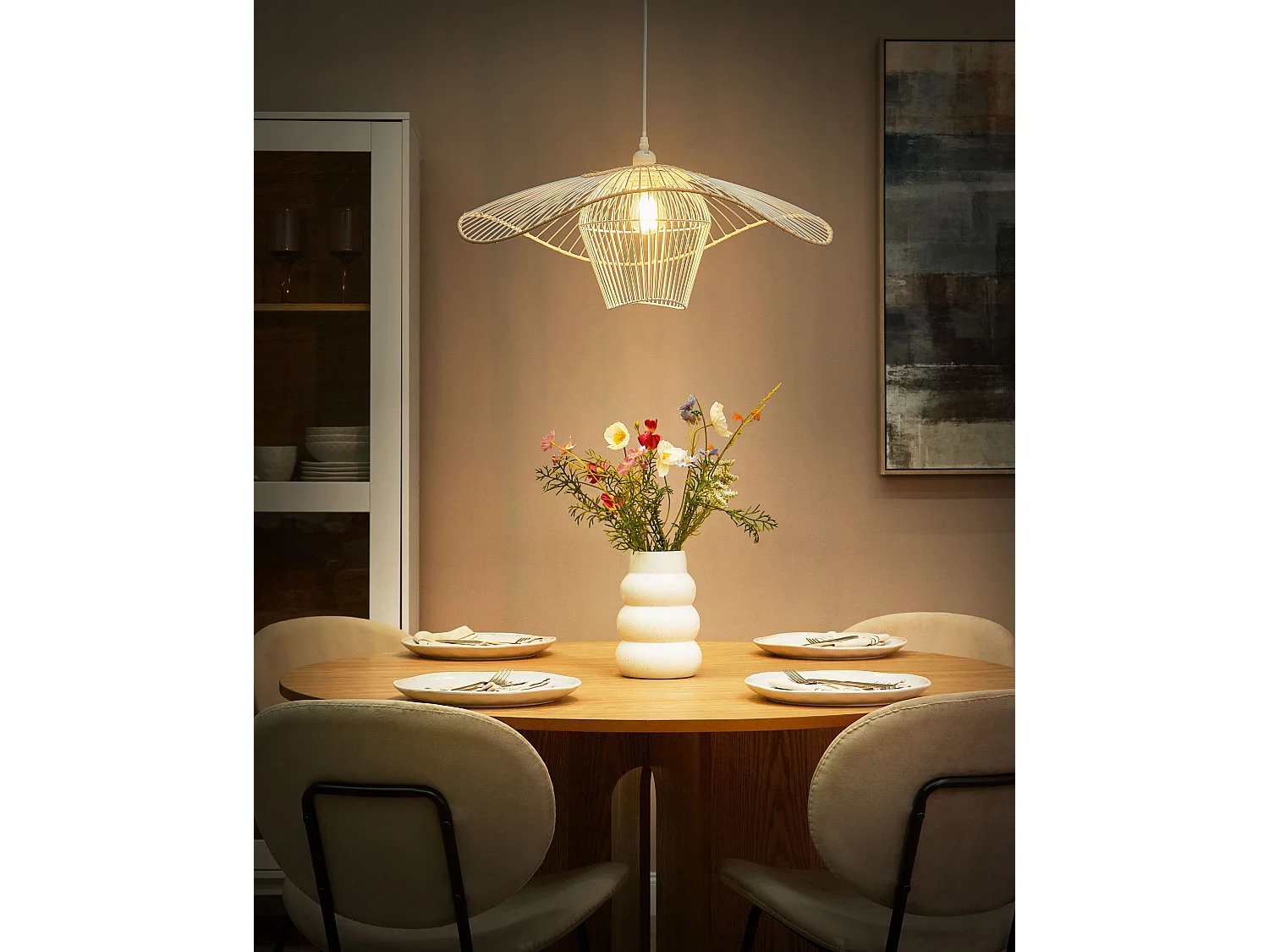 Lampe suspension LUNGA Métal Blanc