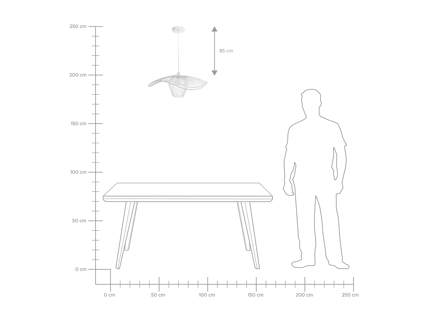 Hanglamp LUNGA Metaal Wit