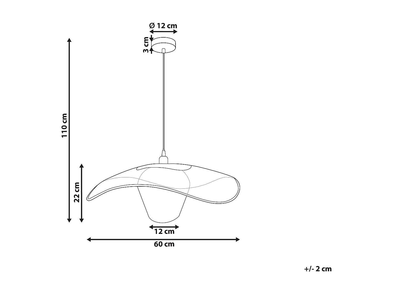Lampe suspension LUNGA Métal Blanc