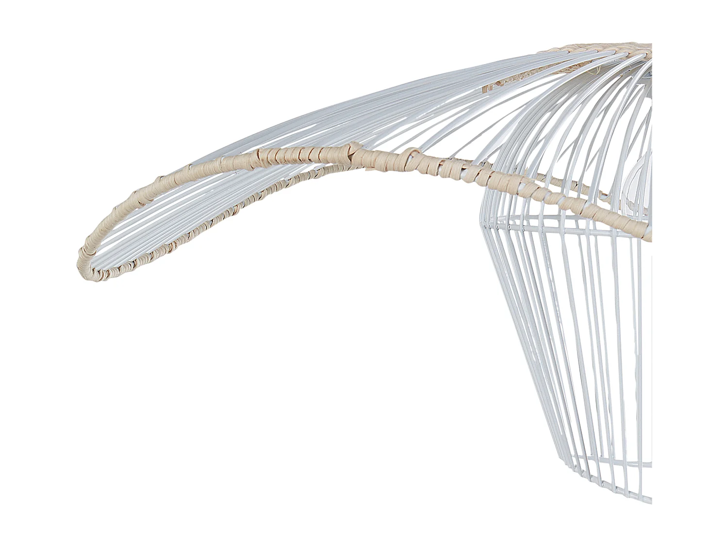 Hängelampe aus Rattan weiß / beige Boho Stil modern Lunga