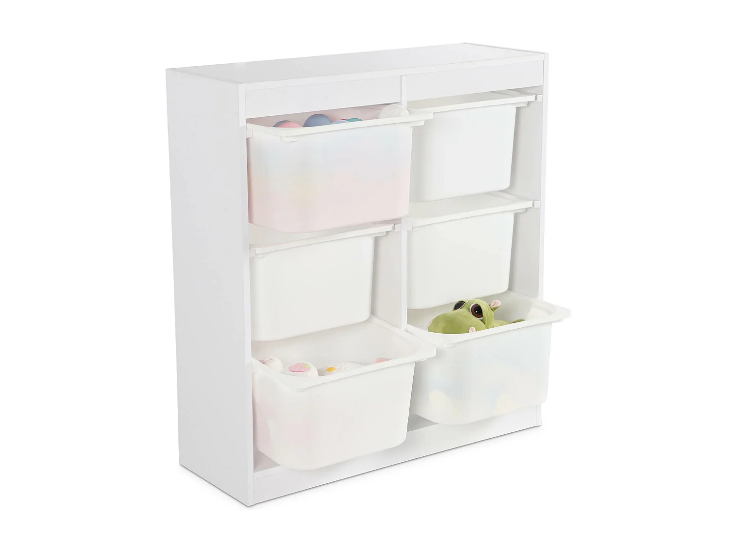 Contenitore per bambini con 6 contenitori, bianco