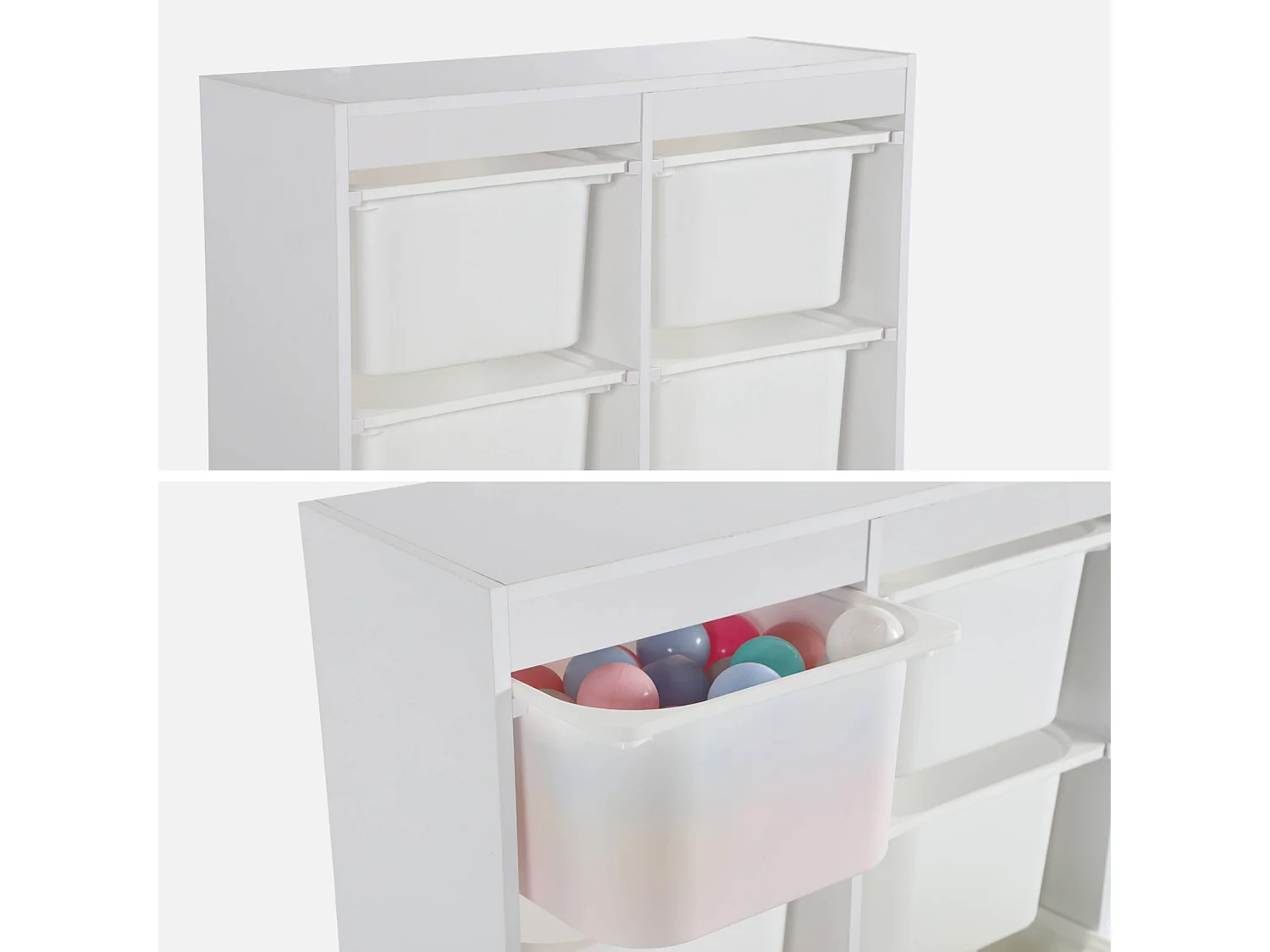 Contenitore per bambini con 6 contenitori, bianco