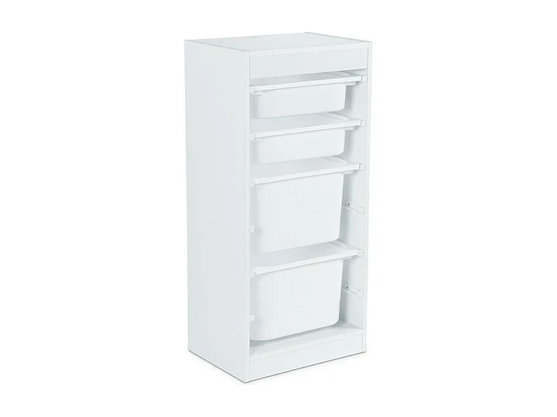 Meuble de rangement blanc enfant 4 bacs de rangement