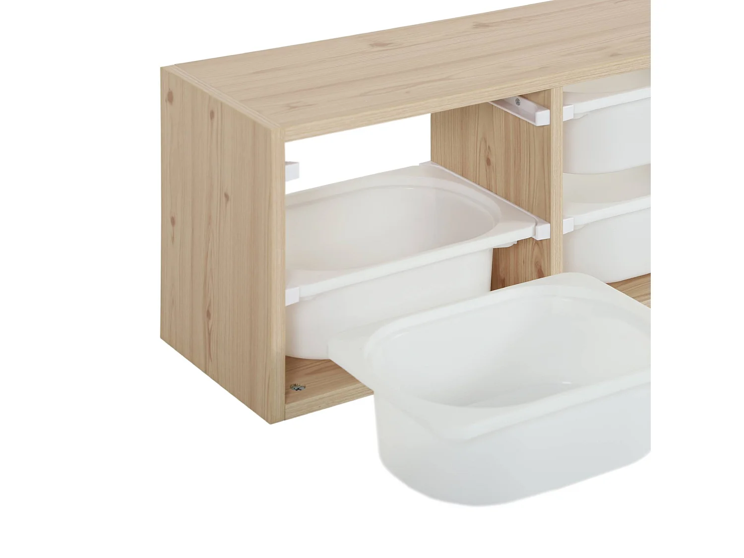 Contenitore per bambini, 6 contenitori, marrone naturale