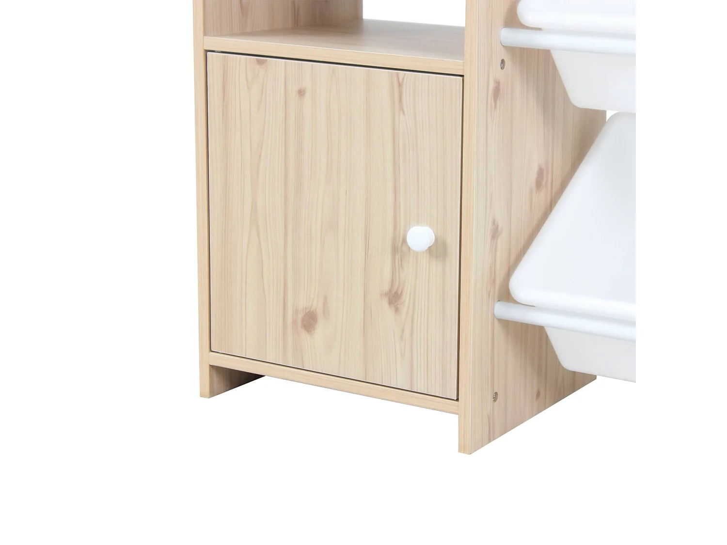 Contenitore per bambini con 9 contenitori, 4 ripiani, 1 anta, marrone