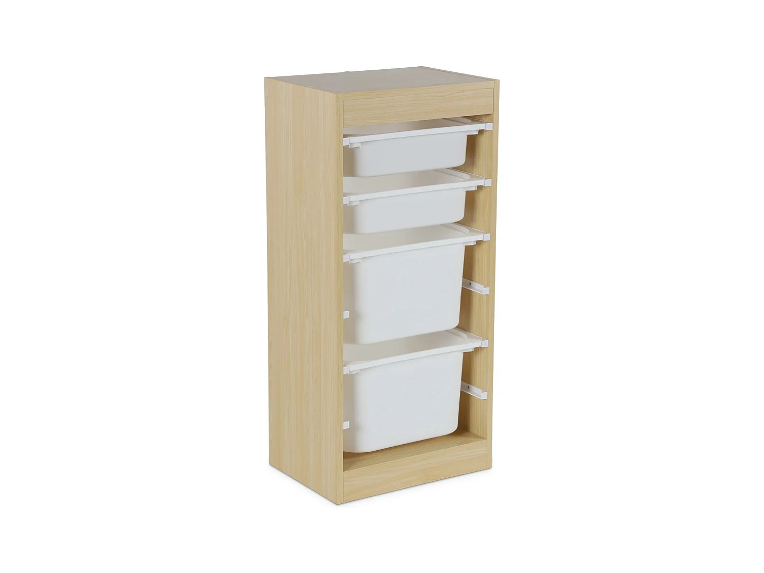 Meuble de rangement naturel enfant 4 bacs de rangement