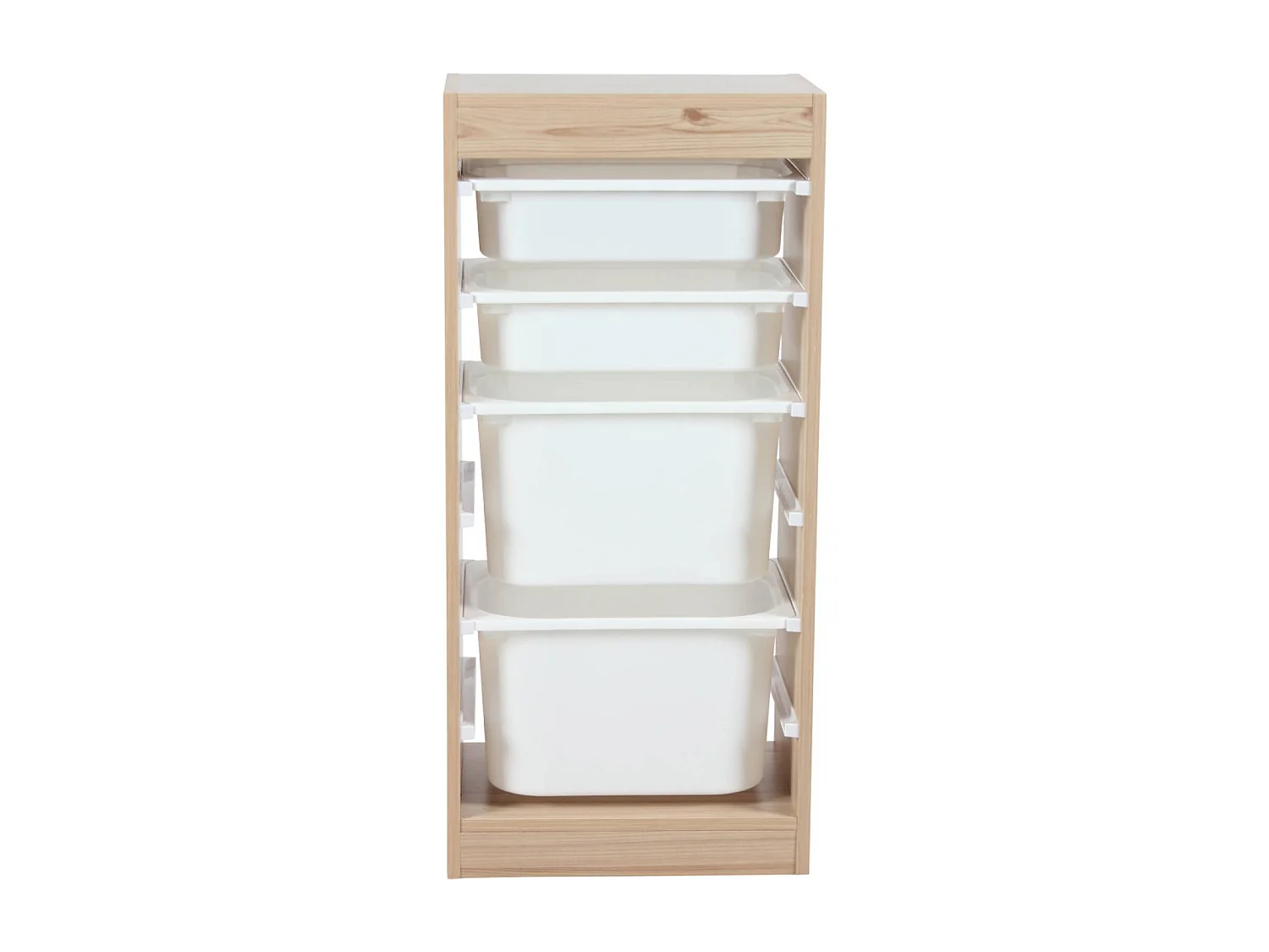 Meuble de rangement naturel enfant 4 bacs de rangement