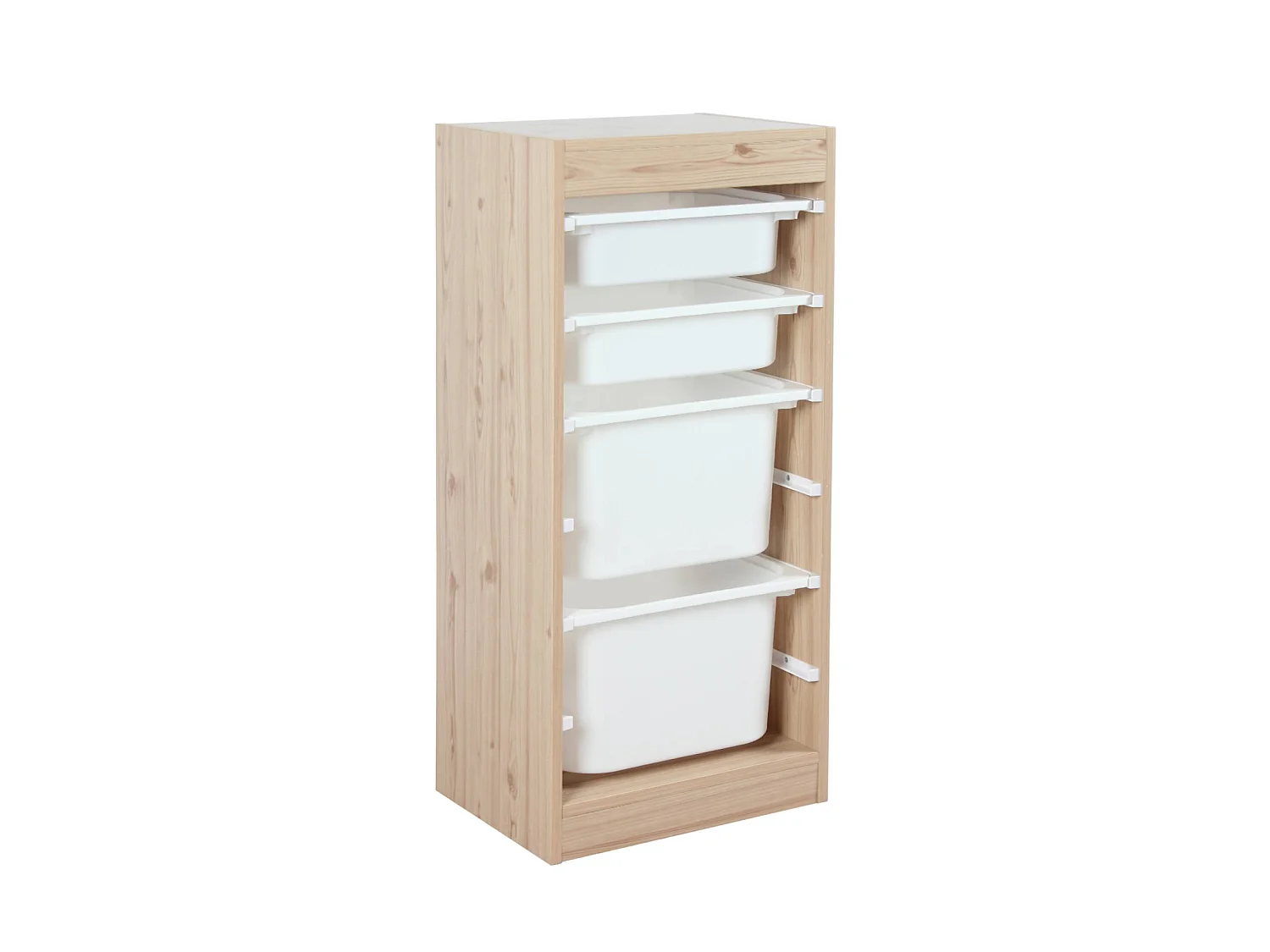 Meuble de rangement naturel enfant 4 bacs de rangement