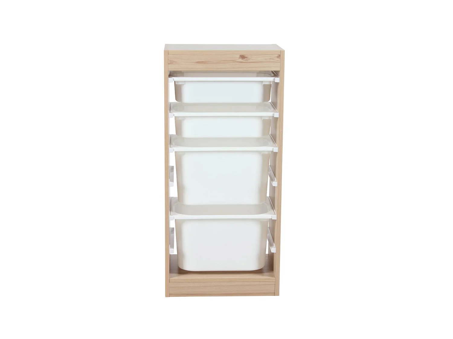 Meuble de rangement naturel enfant 4 bacs de rangement