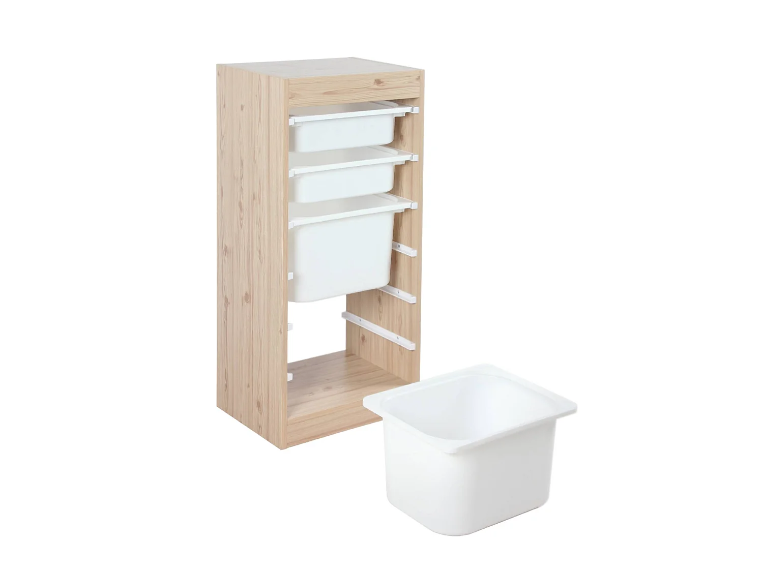 Meuble de rangement naturel enfant 4 bacs de rangement