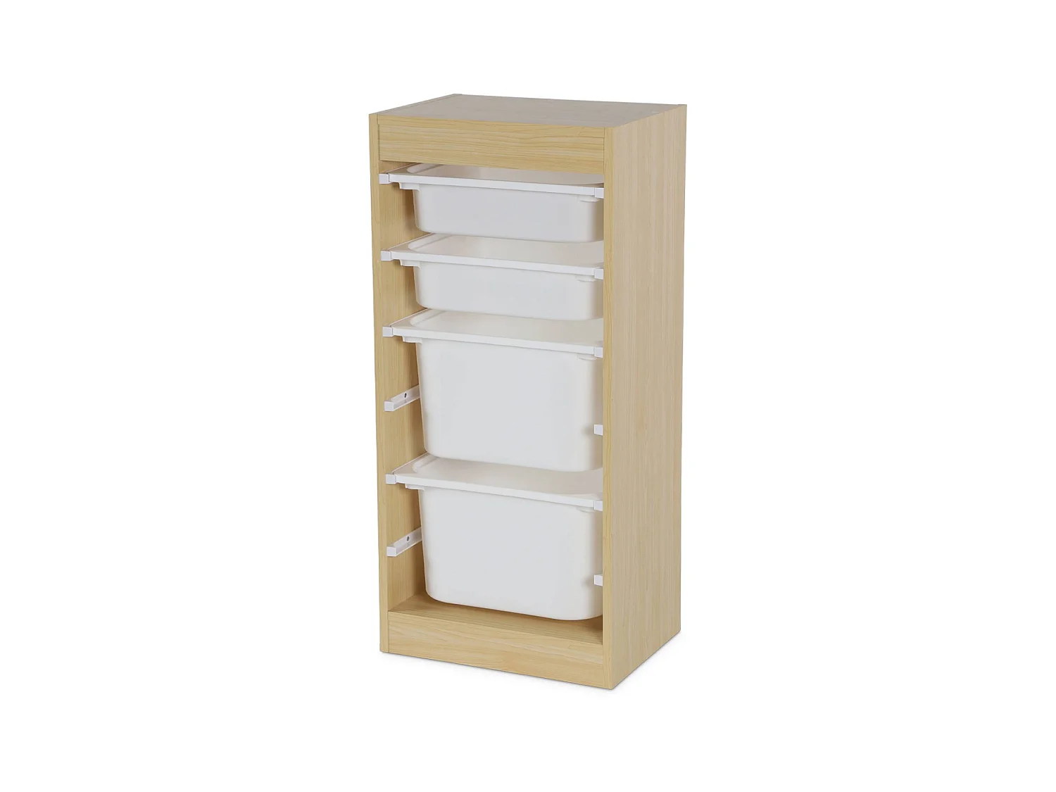 Meuble de rangement naturel enfant 4 bacs de rangement