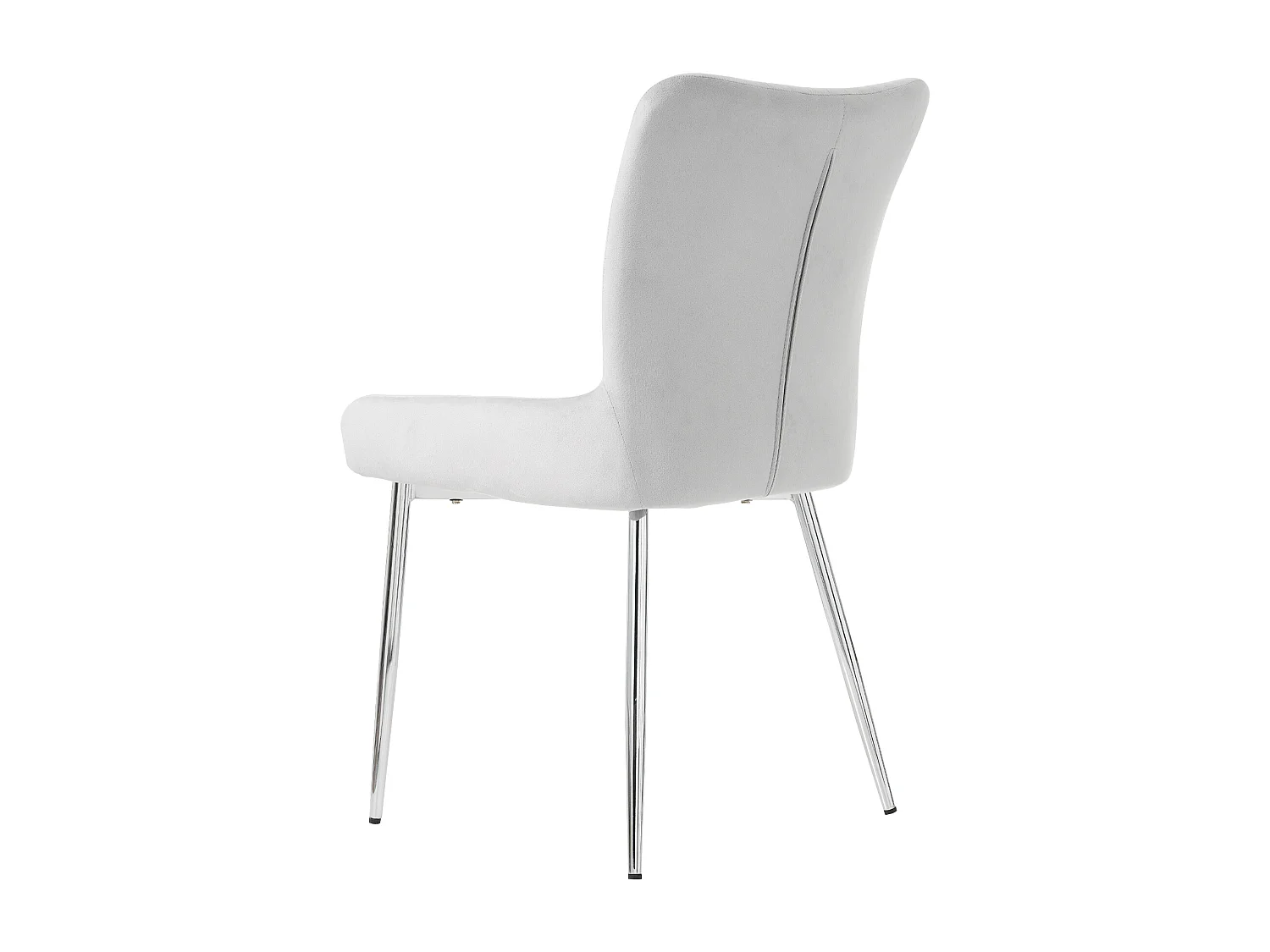 Set van 4 fluwelen stoelen - met zilveren metalen poten - Grijs